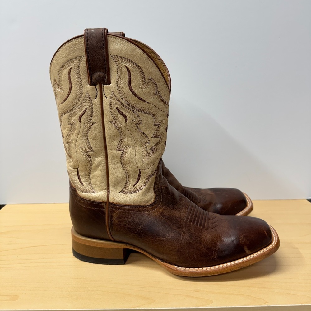 Cody James Men's Bone Western Boots, 9 EE Wide, Broad Square Toe Leather Cowboy